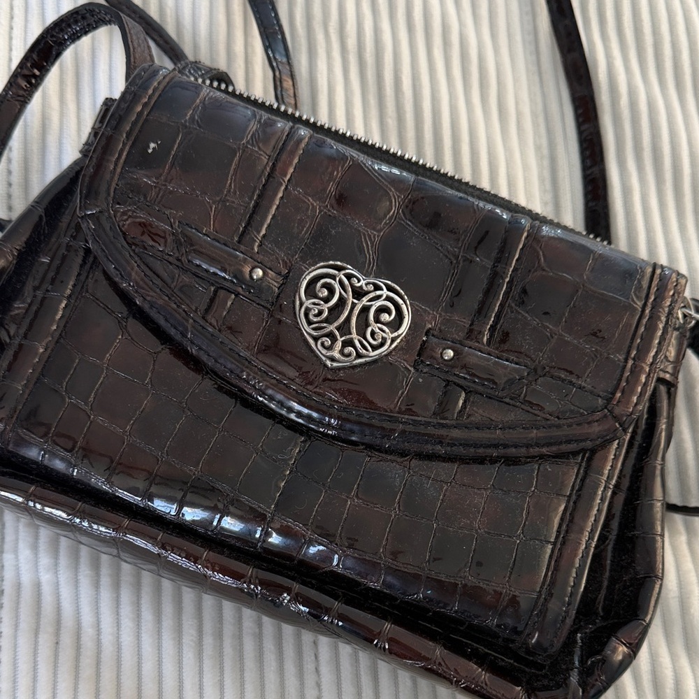 Elegant Black Crocodile Pattern Women's Bag